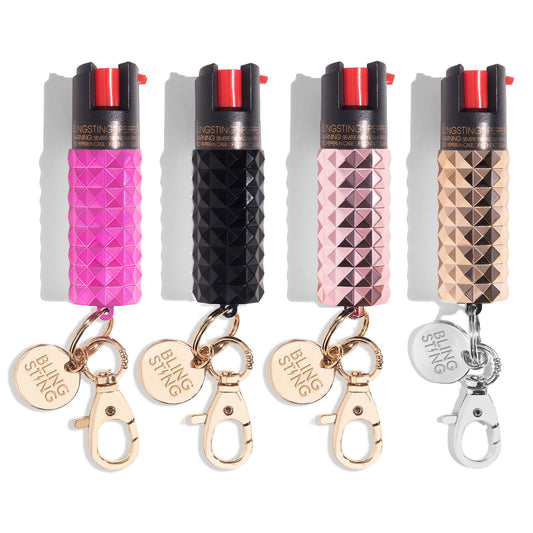 Assorted Metallic Studded Pepper Sprays | BS3 4PK1 - sellblingstingsellblingsting