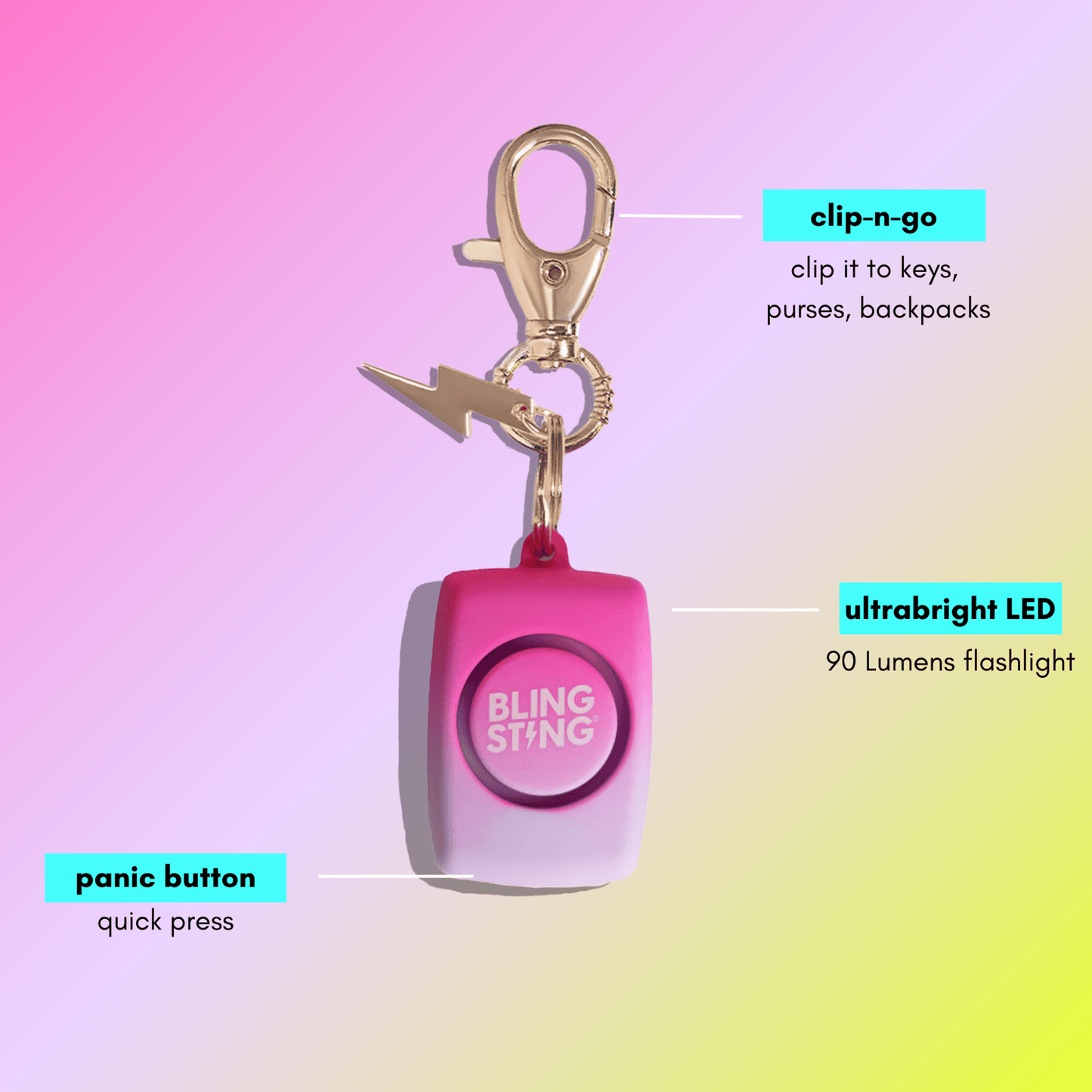 Mini Personal Alarm | Ombre - sellblingstingsellblingsting