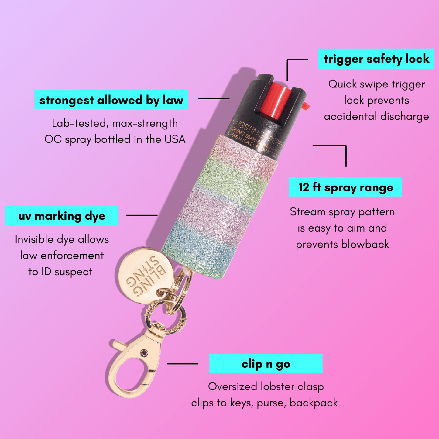 Pepper Spray | Rainbow Glitter - sellblingstingsellblingsting