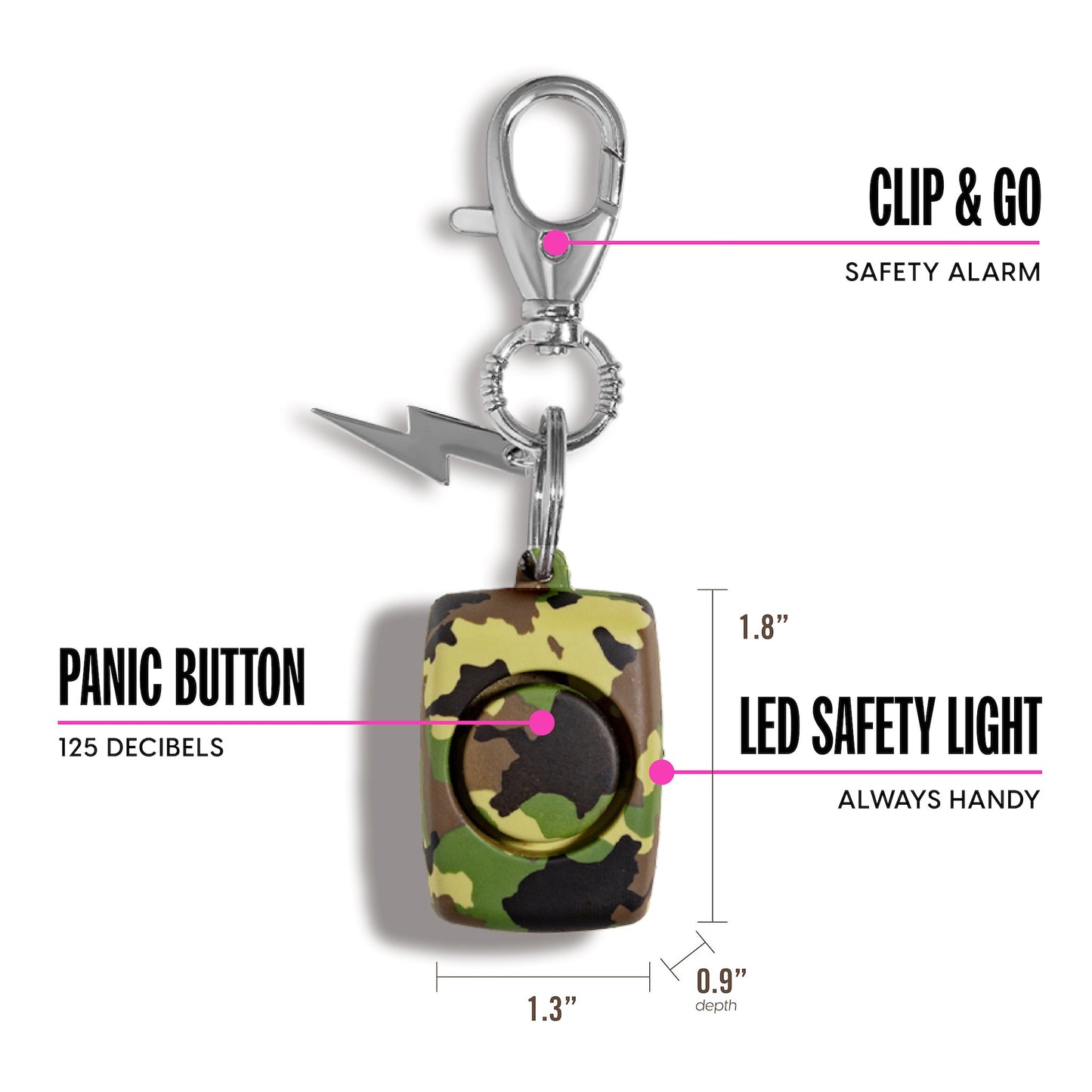Mini Personal Alarm | Green Camo - sellblingstingsellblingsting