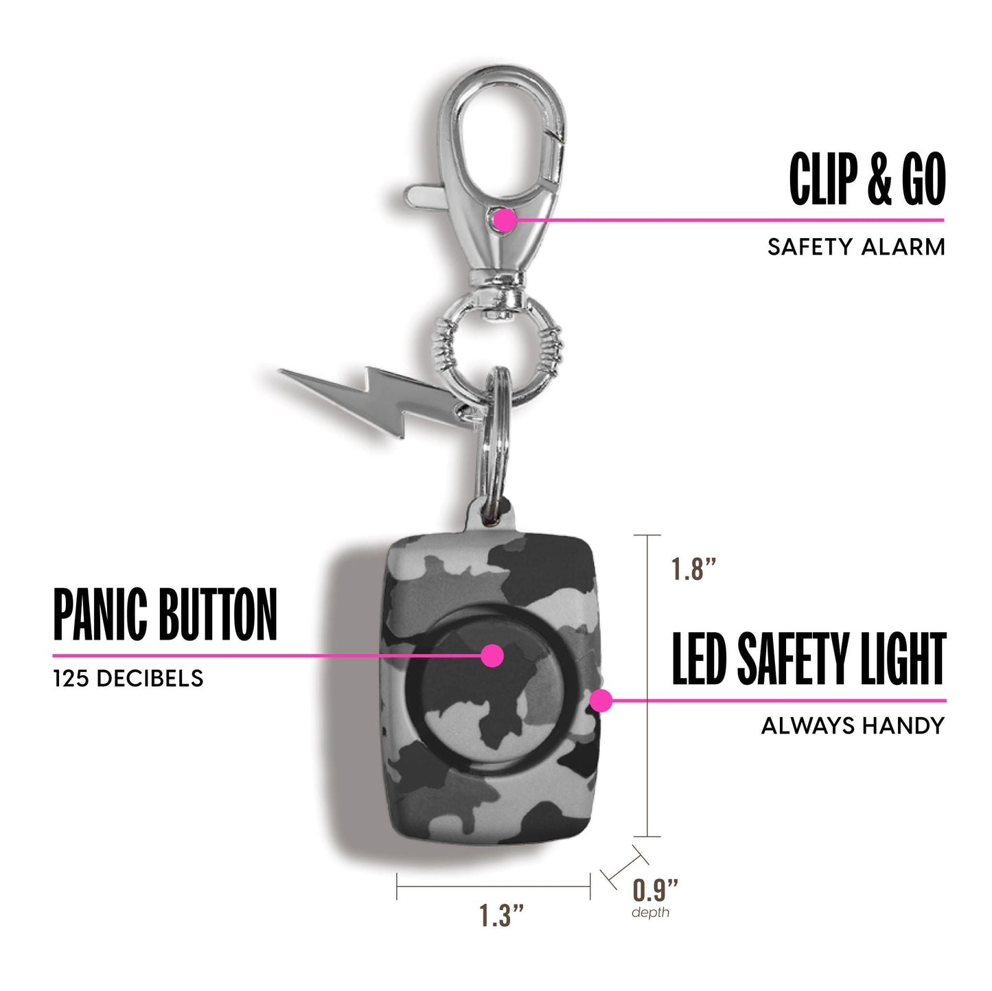 Mini Personal Alarm | Grey Camo - sellblingstingsellblingsting