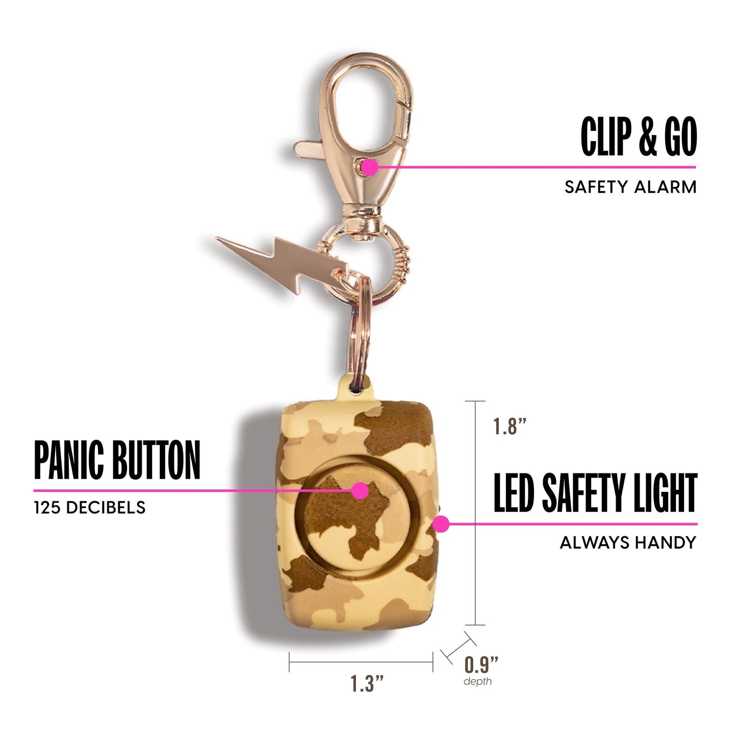 Mini Personal Alarm | Sand Camo - sellblingstingsellblingsting