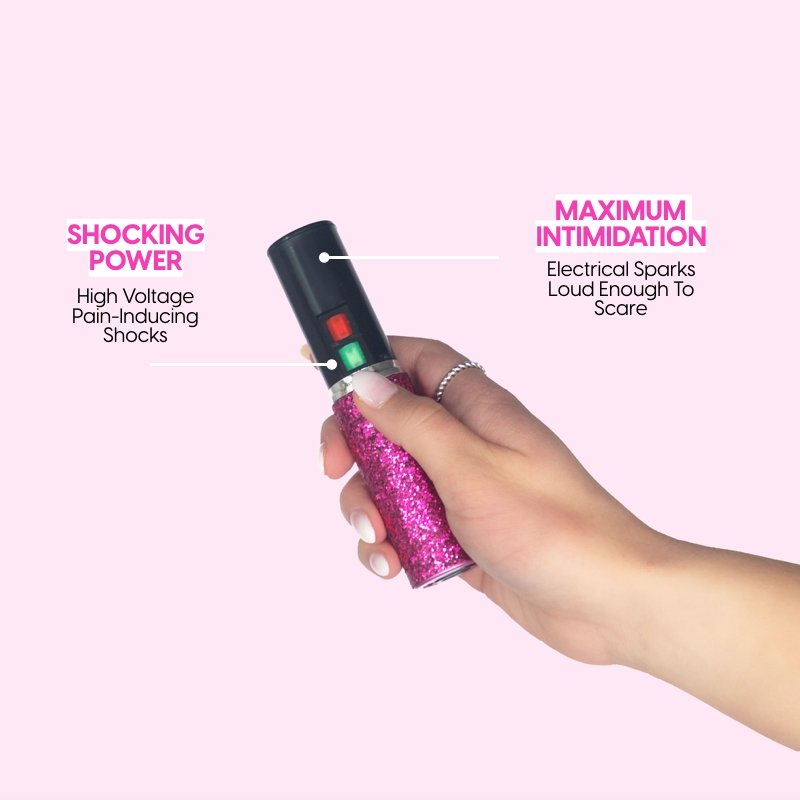 Mini Stun Gun | Pink Glitter - sellblingstingsellblingsting