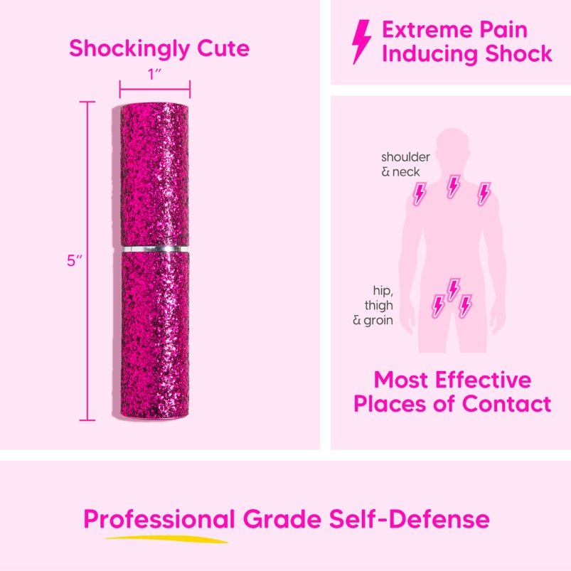Mini Stun Gun | Pink Glitter - sellblingstingsellblingsting