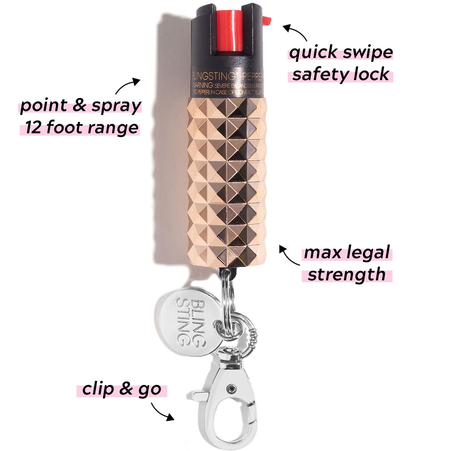 Pepper Spray | Metallic Rose Gold Studded