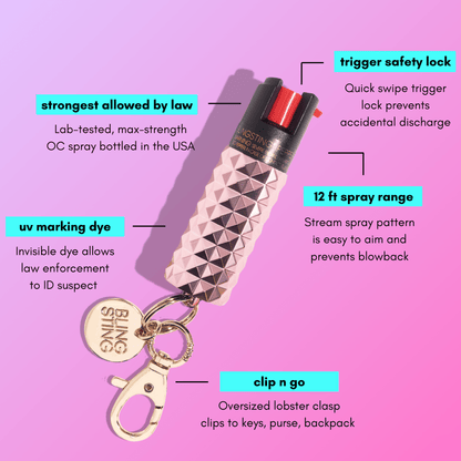 Pepper Spray | Metallic Millenial Pink - sellblingstingsellblingstingBLUSH PINK STUDDED