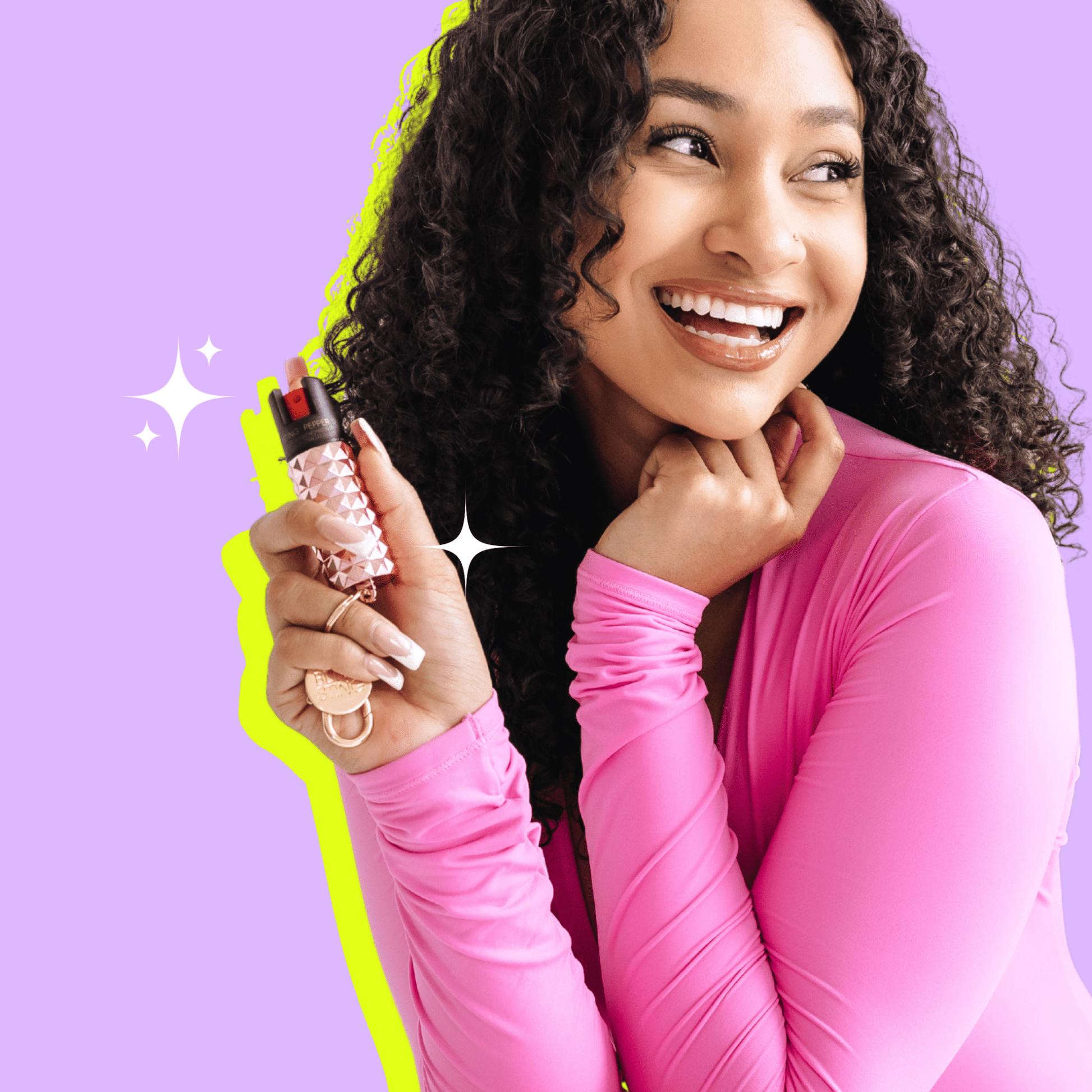 Pepper Spray | Metallic Millenial Pink - sellblingstingsellblingstingBLUSH PINK STUDDED