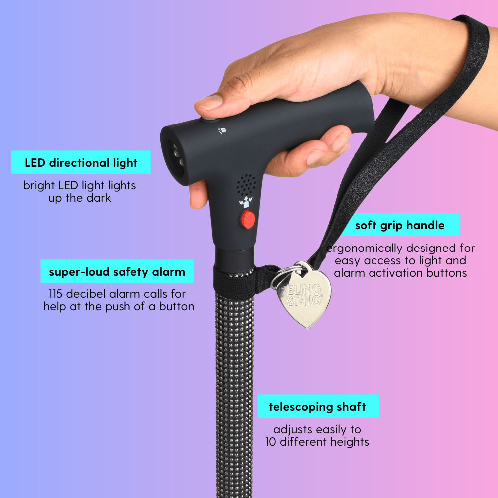 Personal Safety Cane | Mink Rhinestone - sellblingstingsellblingstingMINK RHINESTONE
