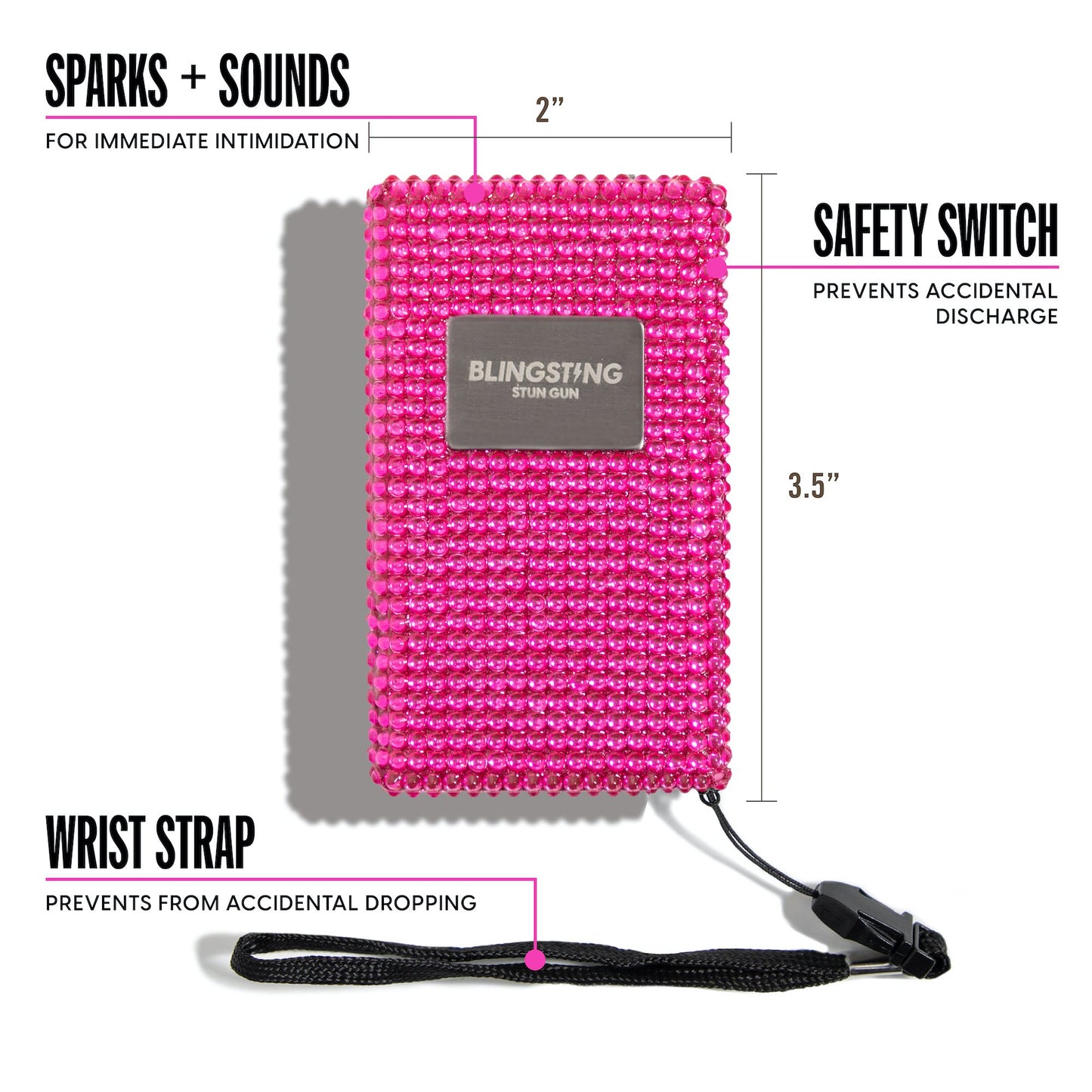 Stun Gun | Pink Rhinestone - sellblingstingsellblingsting