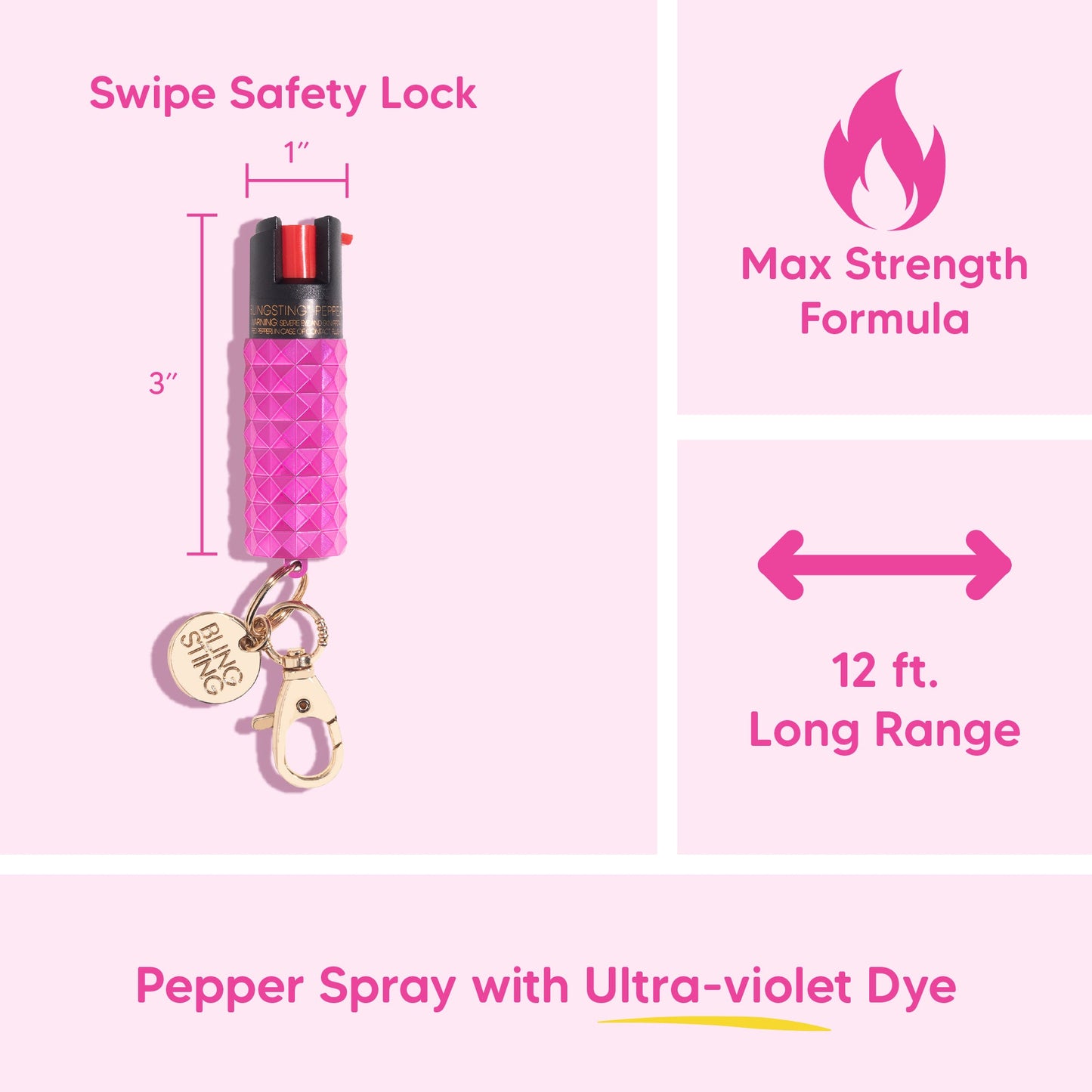 Pepper Spray Keychain | Studded Pepper Spray | sellblingsting