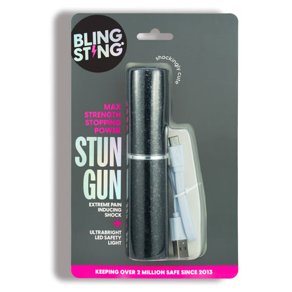 Mini Stun Gun |  Black Glitter - sellblingstingsellblingsting