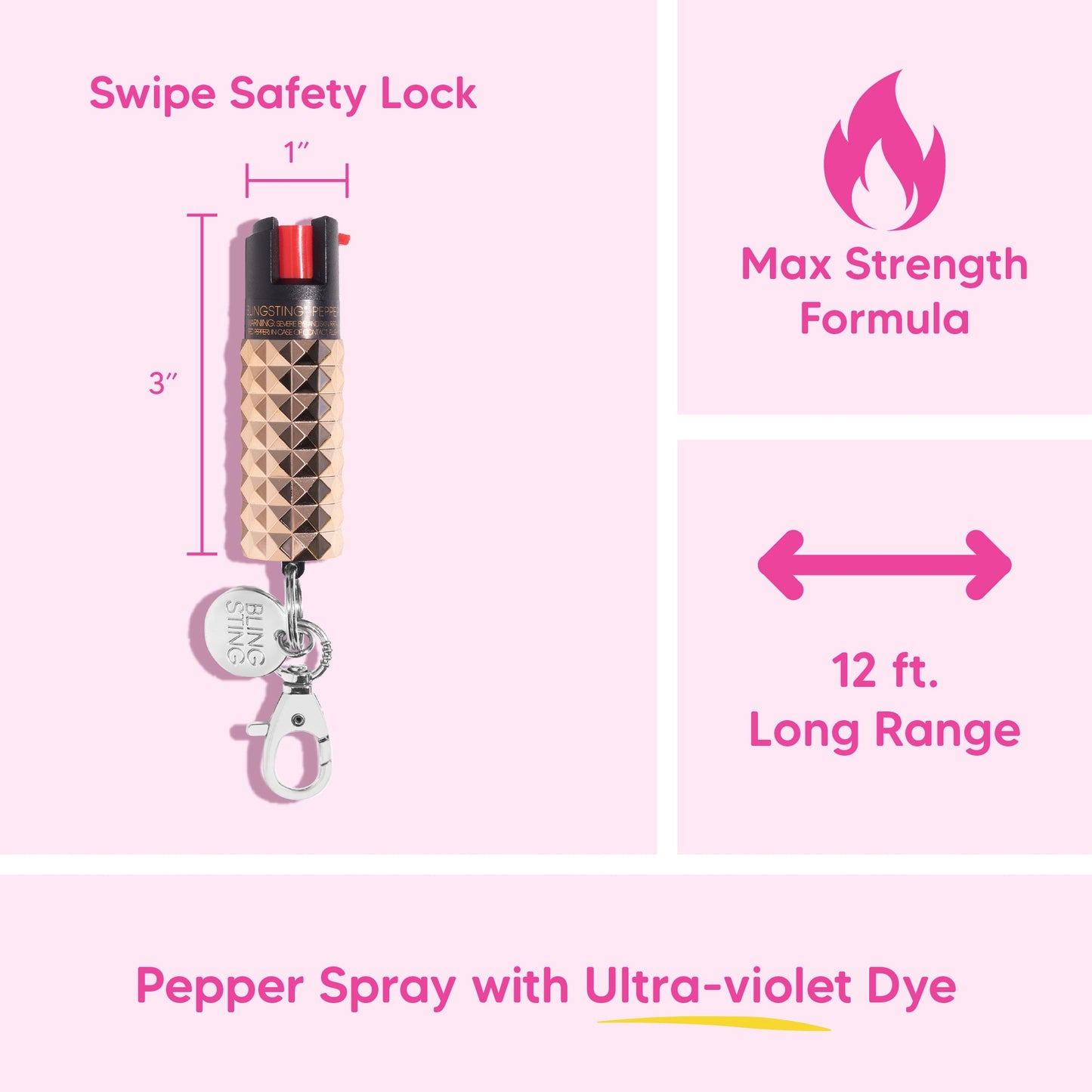 Pepper Spray | Metallic Rose Gold Studded