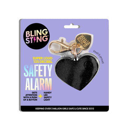 Safety Alarm | Black Glitter Heart
