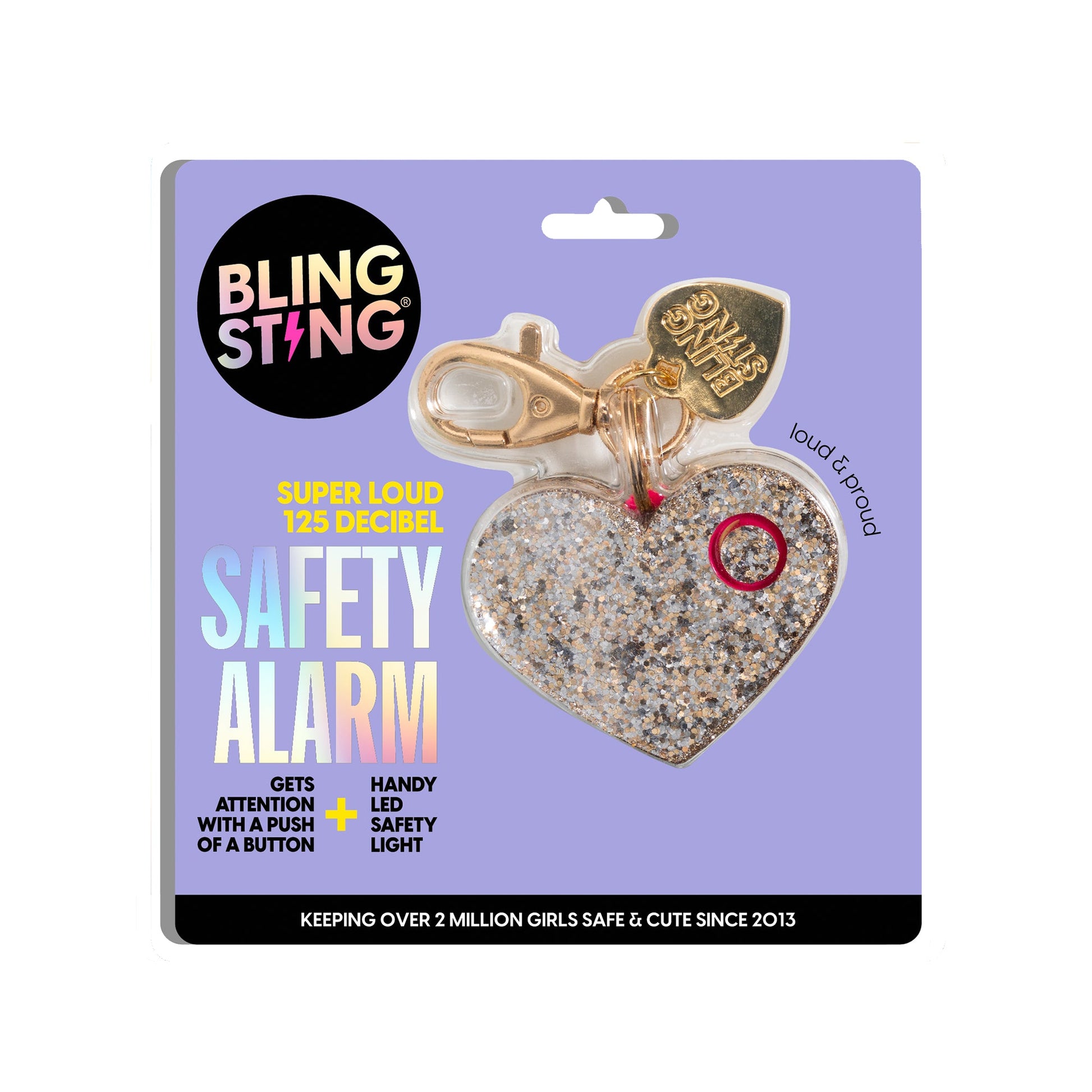 Safety Alarm | Rose Gold Glitter Heart